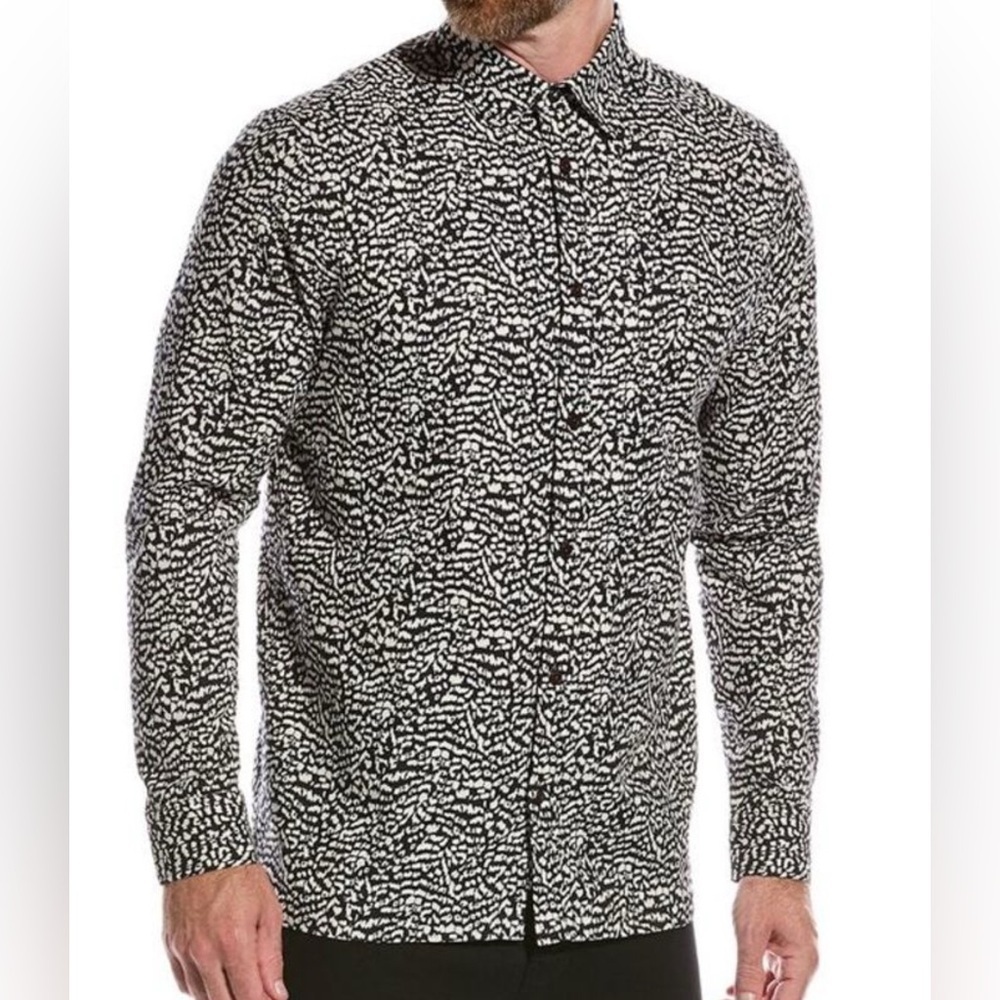 Ted Baker Bramley Shirt Black Abstract Men’s size 6 NWOT